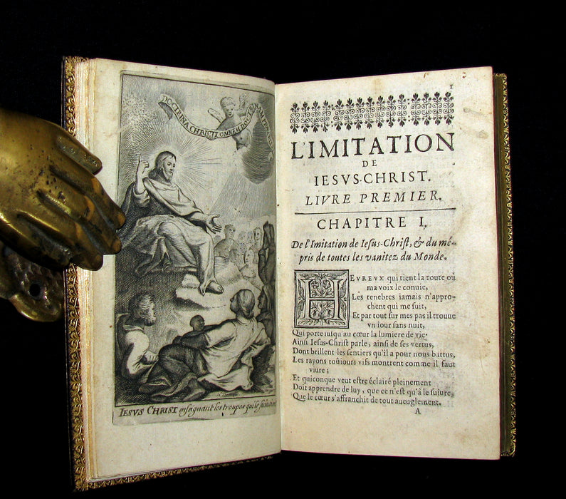 1659 Scarce French Book set - The Imitation of Christ - 117 illustrations.