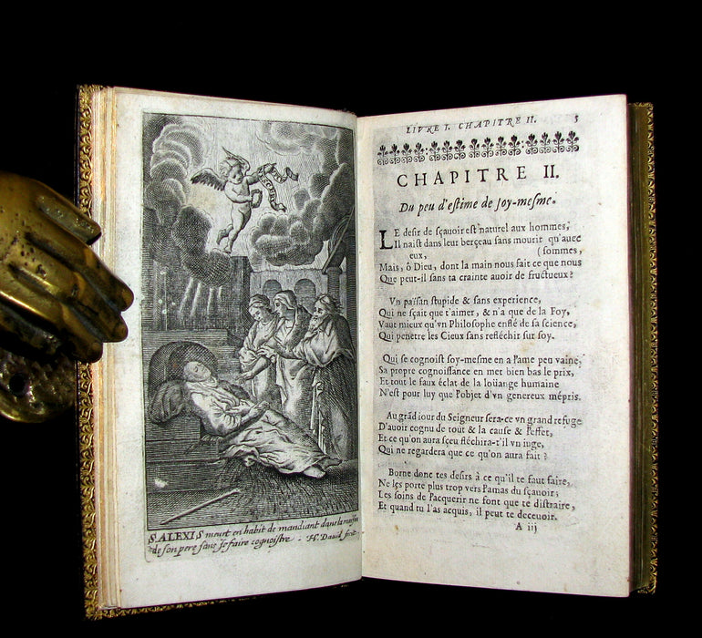 1659 Scarce French Book set - The Imitation of Christ - 117 illustrations.