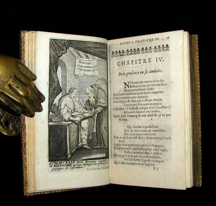 1659 Scarce French Book set - The Imitation of Christ - 117 illustrations.