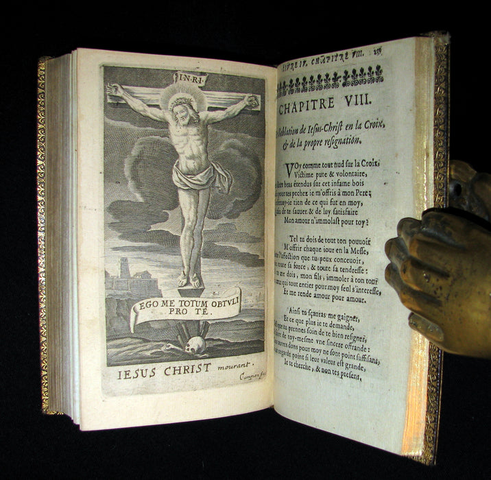 1659 Scarce French Book set - The Imitation of Christ - 117 illustrations.