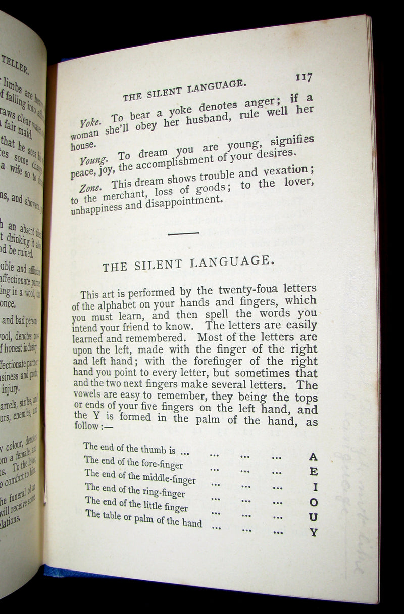 1890 Scarce Book - The Popular Fortune Teller, Interpretation of Dreams, The Art of Divination, The Silent Language.