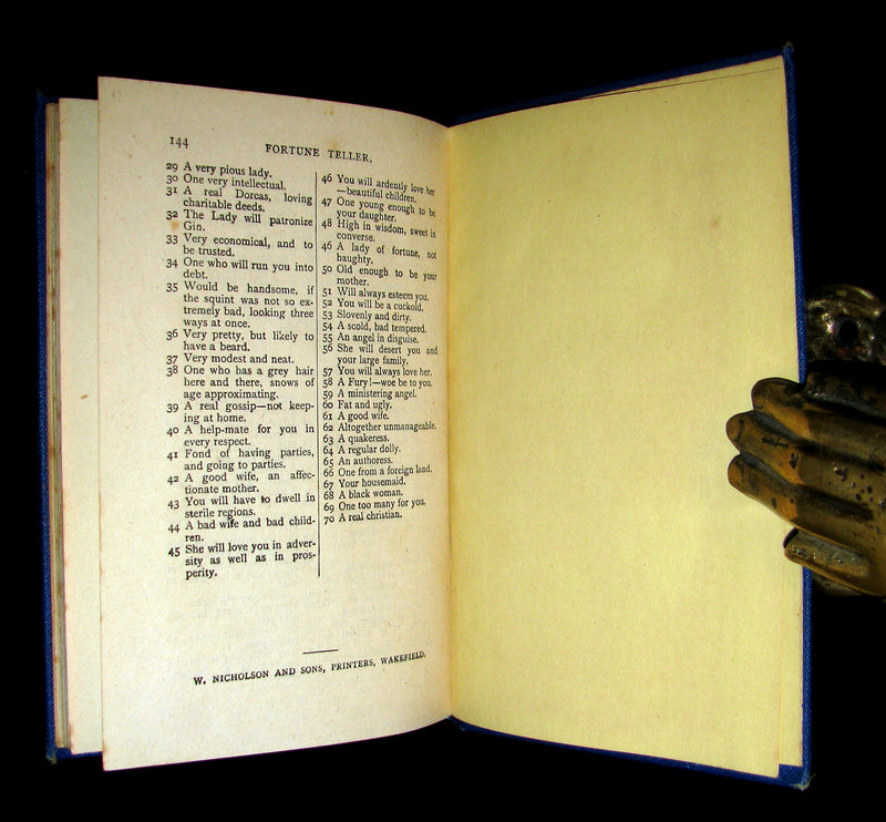 1890 Scarce Book - The Popular Fortune Teller, Interpretation of Dreams, The Art of Divination, The Silent Language.