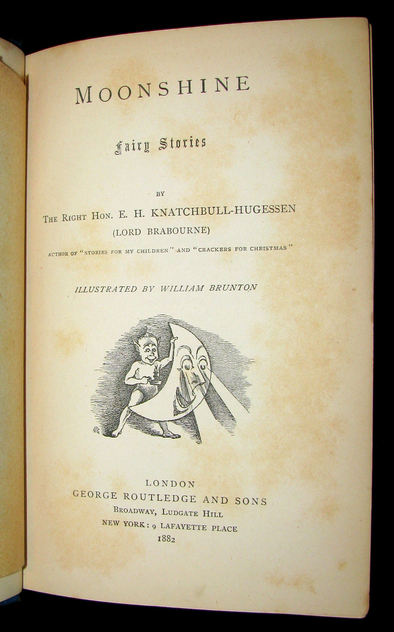 1882 Scare Book - Moonshine Fairy Stories Illustrated by William Brunton. 1st Edition.