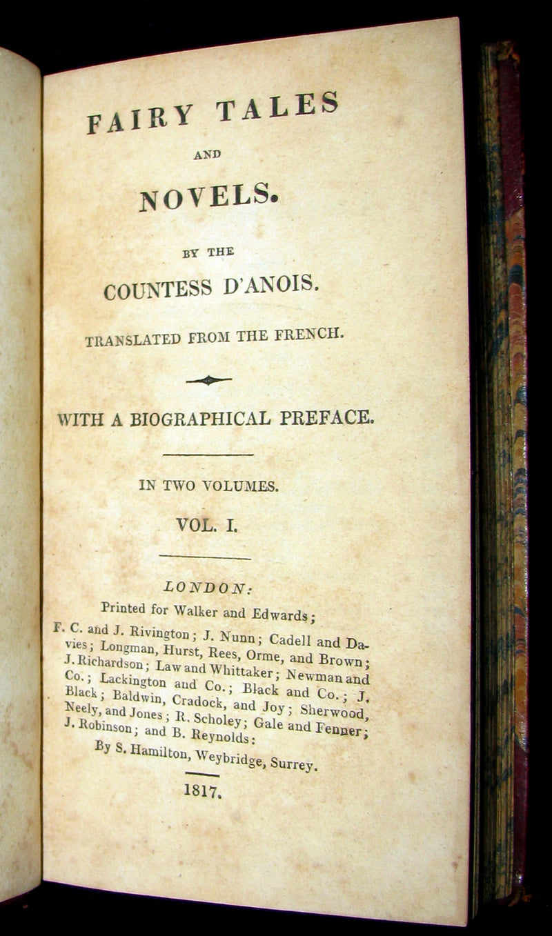 1817 Scarce Book Set - FAIRY TALES and Novels by the Countess d'ANOIS.