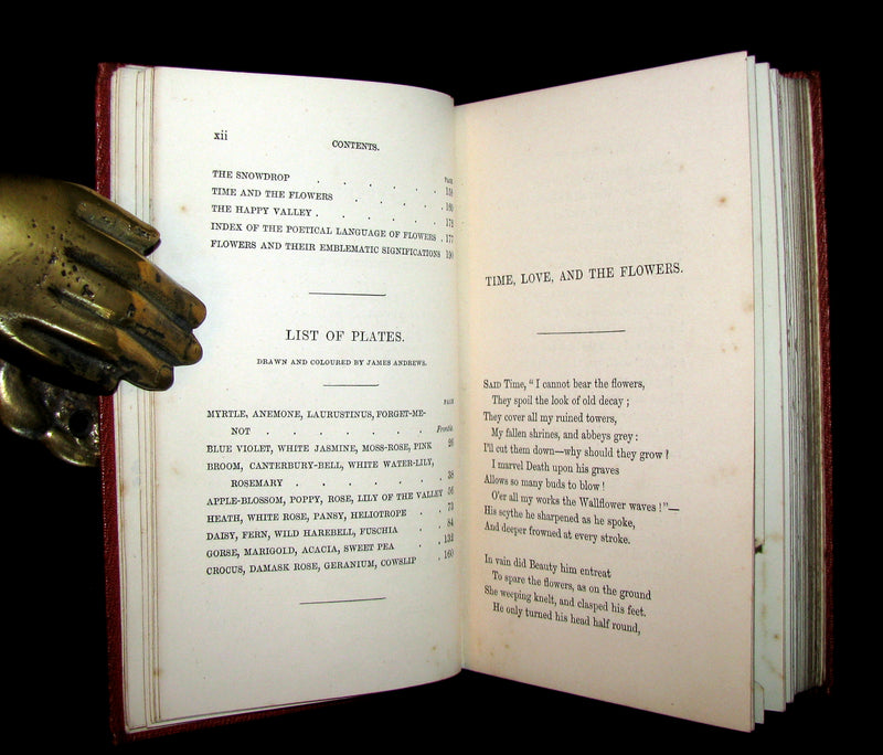 1855 Scarce Floriography Book ~ The Language and Poetry of the Pilgrimage of Love by T. Miller.