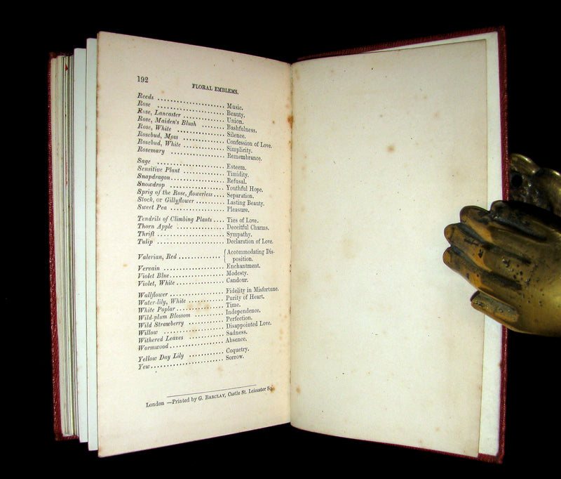 1855 Scarce Floriography Book ~ The Language and Poetry of the Pilgrimage of Love by T. Miller.