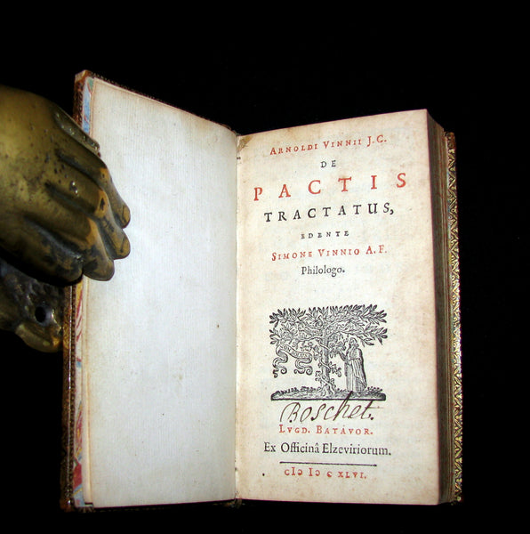 1646 Rare Law Book - De Pactis Tractatus by Arnold Vinnius,  leading jurists of the 17th century.