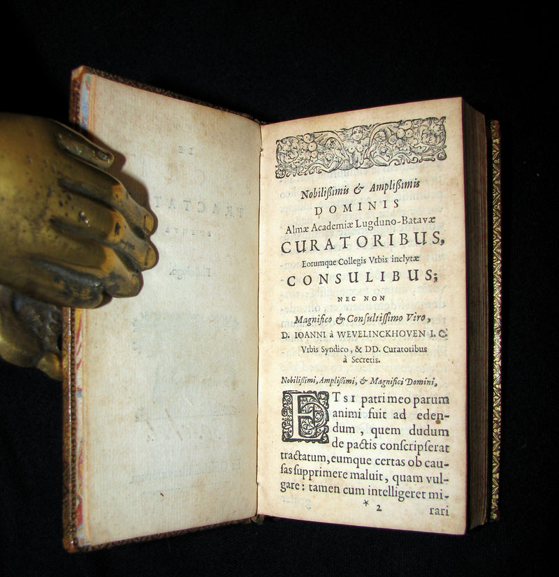 1646 Rare Law Book - De Pactis Tractatus by Arnold Vinnius,  leading jurists of the 17th century.