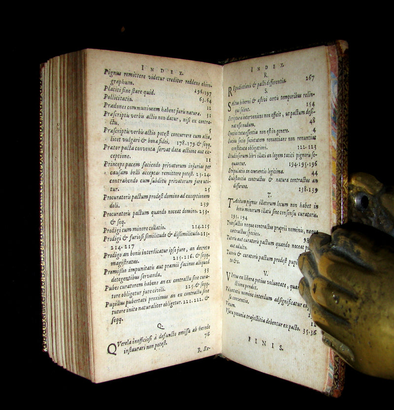 1646 Rare Law Book - De Pactis Tractatus by Arnold Vinnius,  leading jurists of the 17th century.
