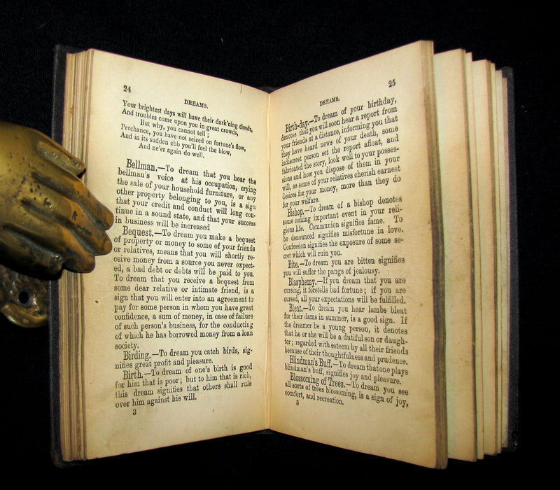 1870 Scarce Book - Fortune-Telling by Cards and Fortune-Telling Dream-Book.