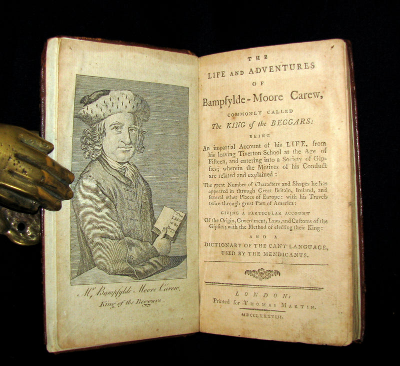 1788 Scarce Book - Life And Adventures Of Bampfylde-Moore Carew, Gypsies, America, Cant Language.