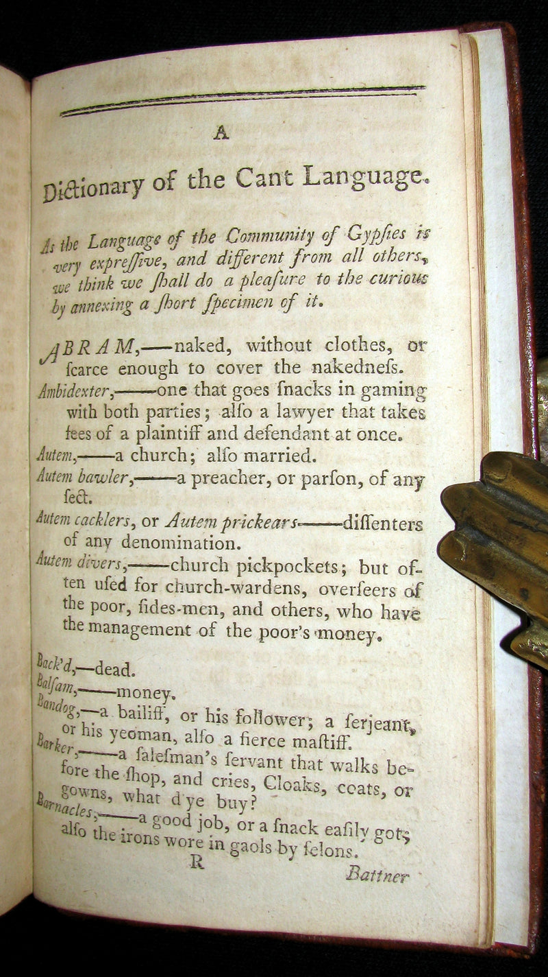 1788 Scarce Book - Life And Adventures Of Bampfylde-Moore Carew, Gypsies, America, Cant Language.