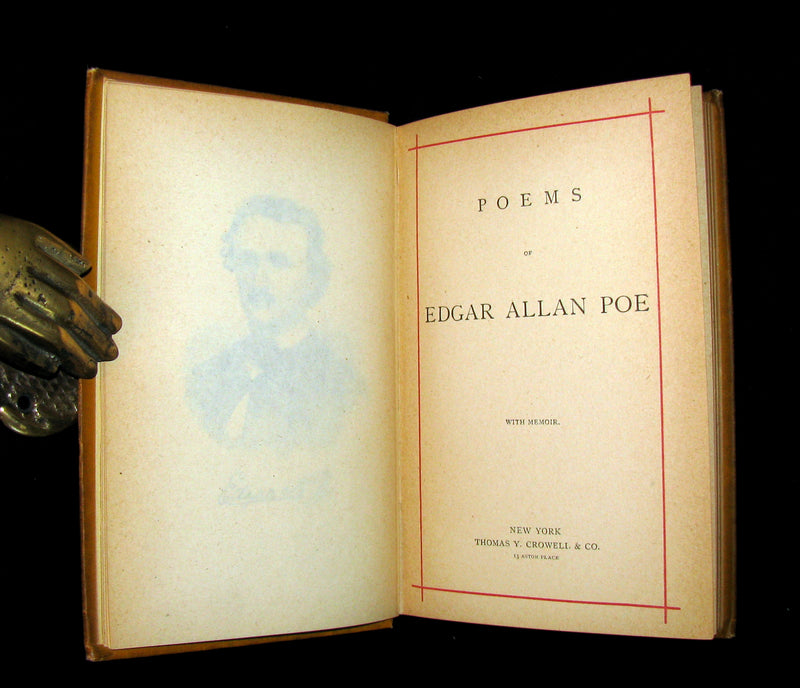 1882 Rare Victorian Book - Poems by Edgar Allan POE with Memoir (The Raven, Lenore, Ulalume, ...)