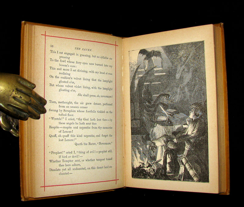 1882 Rare Victorian Book - Poems by Edgar Allan POE with Memoir (The Raven, Lenore, Ulalume, ...)