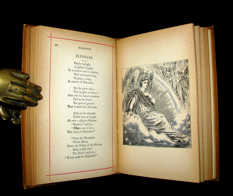 1882 Rare Victorian Book - Poems by Edgar Allan POE with Memoir (The Raven, Lenore, Ulalume, ...)