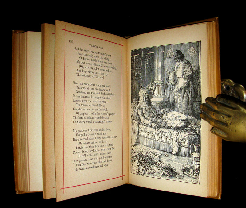 1882 Rare Victorian Book - Poems by Edgar Allan POE with Memoir (The Raven, Lenore, Ulalume, ...)