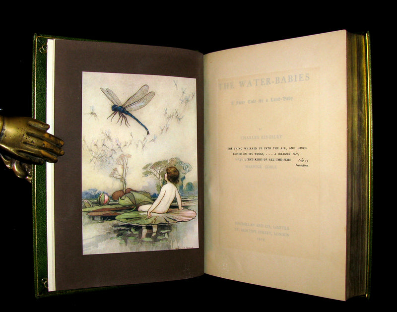1909 Bayntun-Riviere Binding - Water-Babies Fairy Tale for a Land-Baby Illustrated by Warwick Goble. 1stED.