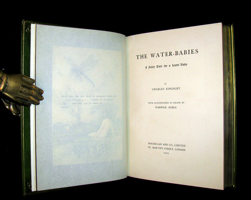 1909 Bayntun-Riviere Binding - Water-Babies Fairy Tale for a Land-Baby Illustrated by Warwick Goble. 1stED.