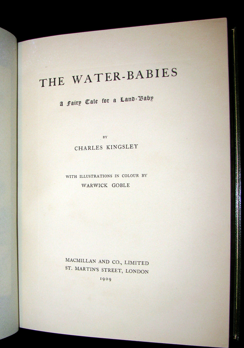 1909 Bayntun-Riviere Binding - Water-Babies Fairy Tale for a Land-Baby Illustrated by Warwick Goble. 1stED.