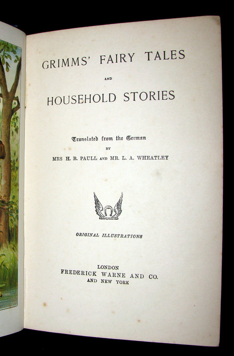 1890 Rare Victorian Book -  Brothers Grimm's FAIRY TALES illustrated.