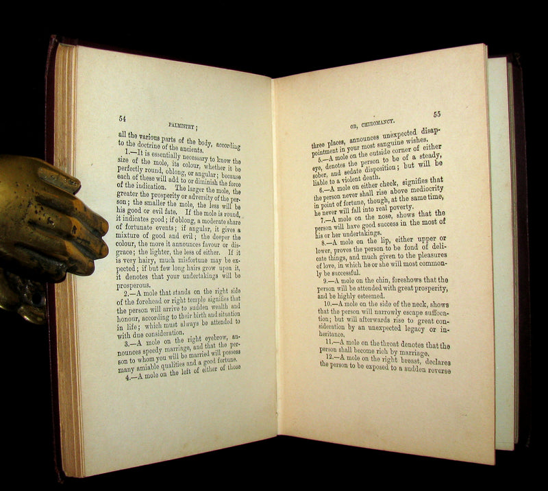 1880 Scarce Book - Up-to-Date PALMISTRY / Chiromancy, Physiognomy & Fortune-Telling by Noses.