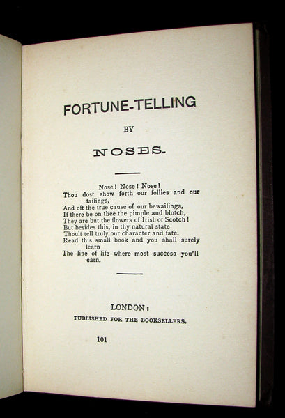1880 Scarce Book - Up-to-Date PALMISTRY / Chiromancy, Physiognomy & Fortune-Telling by Noses.