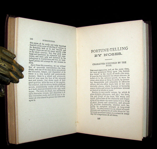 1880 Scarce Book - Up-to-Date PALMISTRY / Chiromancy, Physiognomy & Fortune-Telling by Noses.