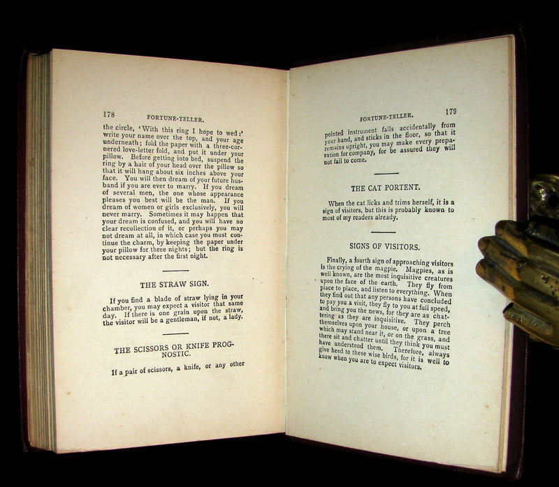 1880 Scarce Book - Up-to-Date PALMISTRY / Chiromancy, Physiognomy & Fortune-Telling by Noses.