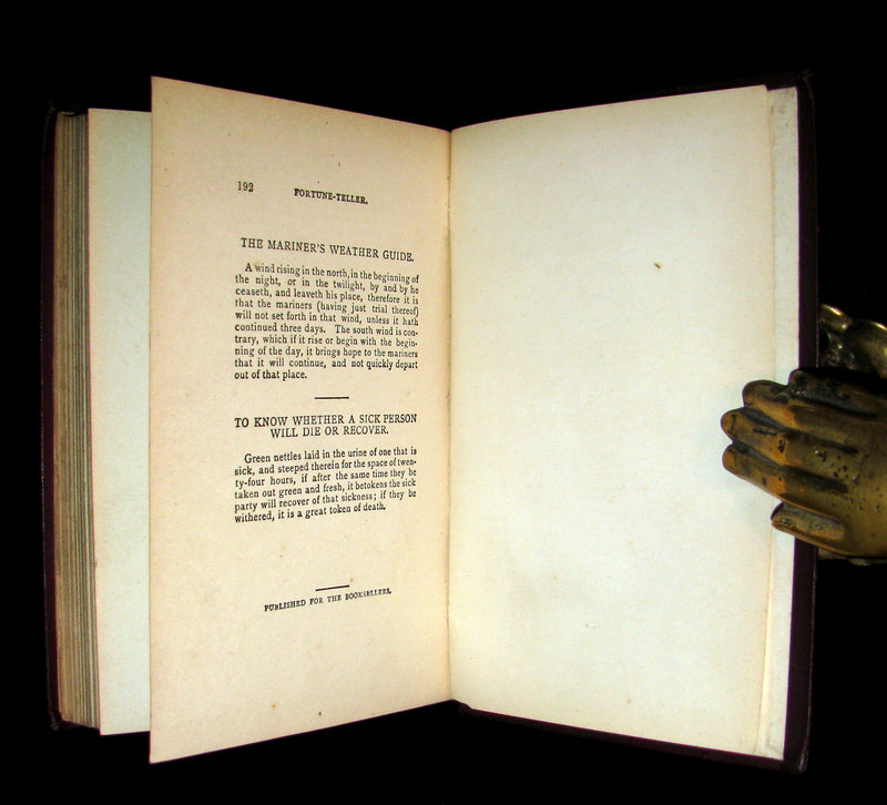 1880 Scarce Book - Up-to-Date PALMISTRY / Chiromancy, Physiognomy & Fortune-Telling by Noses.