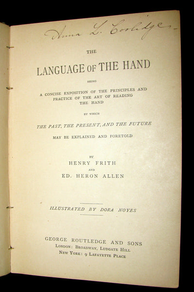 1890 Scarce PALMISTRY Book - The Language of the Hand -The Art of Reading the Hand by Henry Frith.