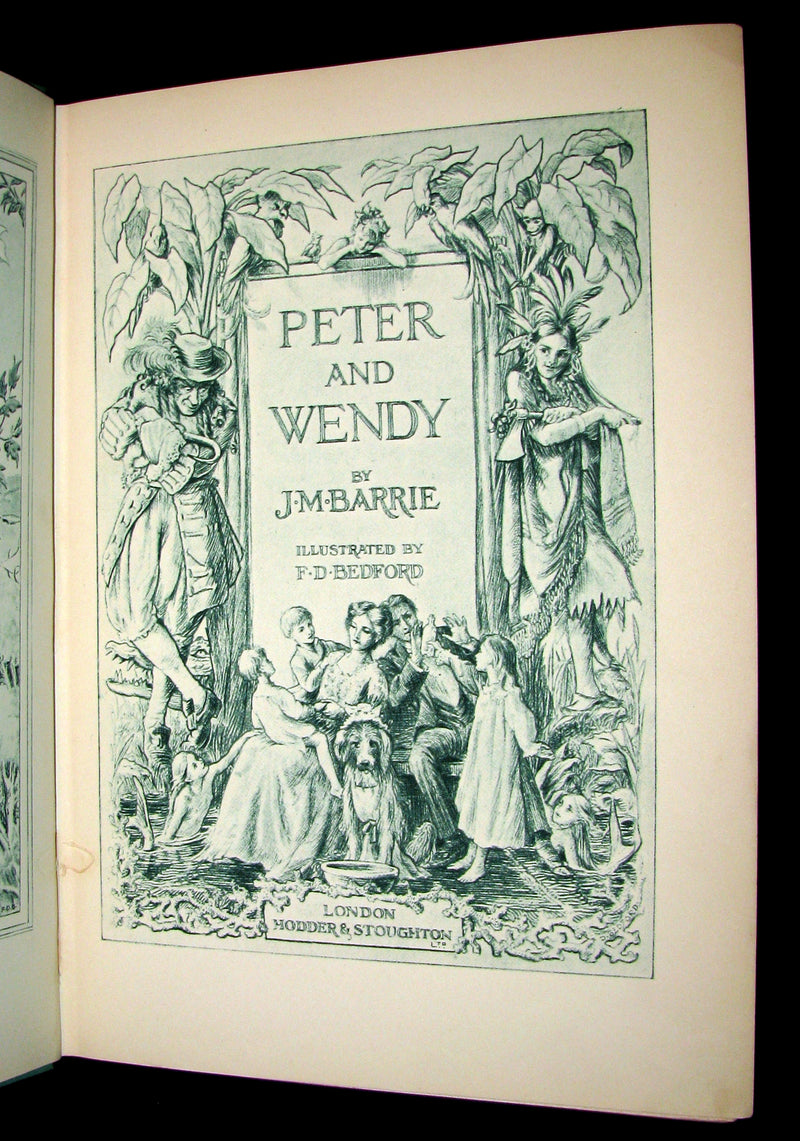 1935 Scarce Book  - Peter Pan - Peter and Wendy by J.M. Barrie Illustrated by F.D. Bedford.