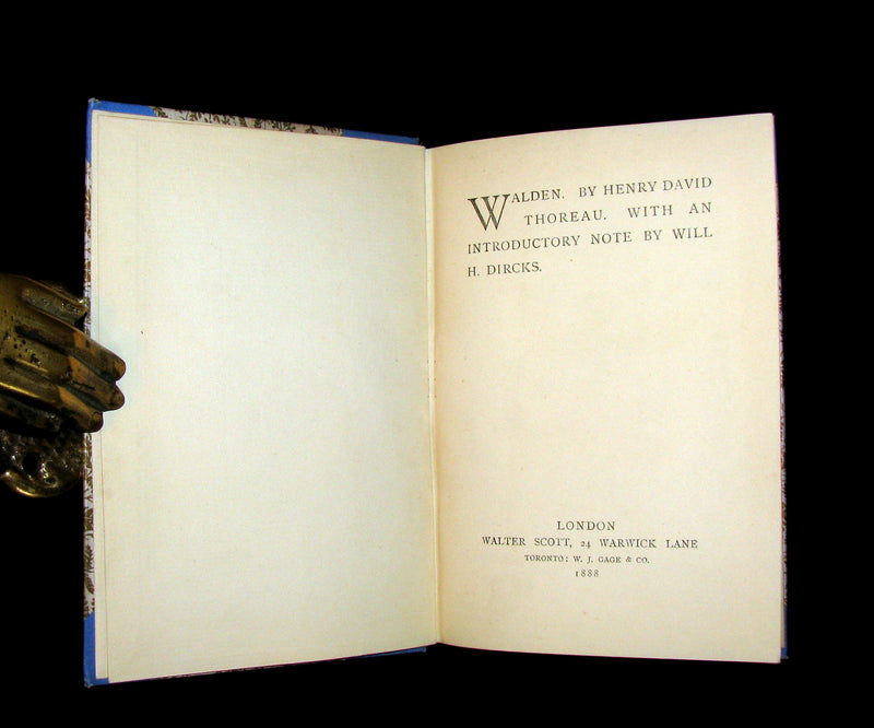 1888 Scarce Victorian Book - WALDEN by Henry David Thoreau.