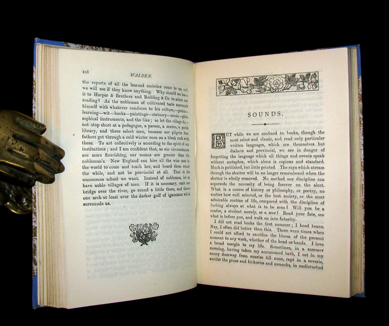 1888 Scarce Victorian Book - WALDEN by Henry David Thoreau.