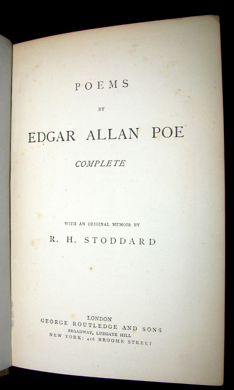 1890 Rare Victorian Book - Complete Poems by Edgar Allan POE (The Raven, Lenore, Ulalume, ...)