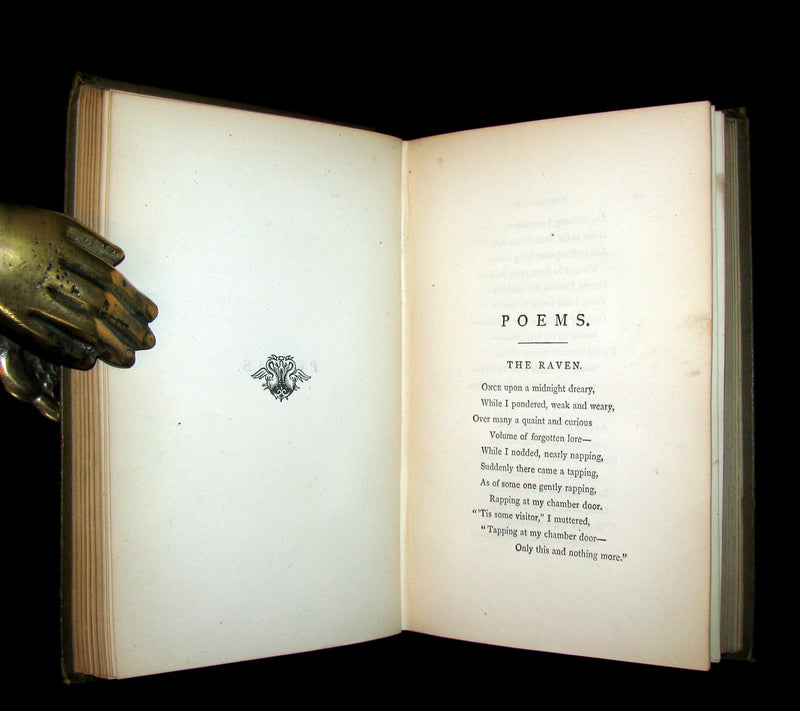 1890 Rare Victorian Book - Complete Poems by Edgar Allan POE (The Raven, Lenore, Ulalume, ...)