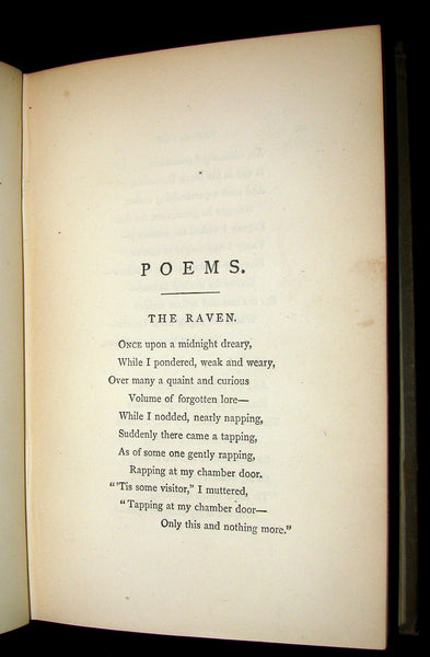 1890 Rare Victorian Book - Complete Poems by Edgar Allan POE (The Raven, Lenore, Ulalume, ...)