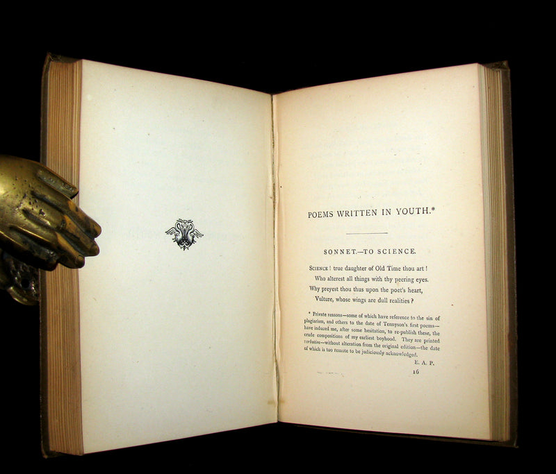 1890 Rare Victorian Book - Complete Poems by Edgar Allan POE (The Raven, Lenore, Ulalume, ...)