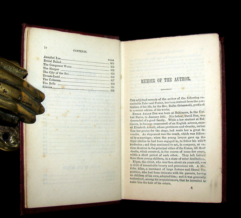 1864 Scarce Book - Edgar Allan POE  - Tales of Mystery and Imagination.