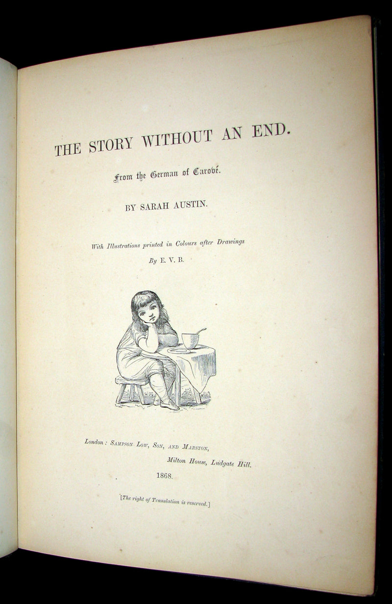 1868 Scarce 1st ED Book - The Story Without An End by Sarah Austin Illustrated by Eleanor Vere Boyle.