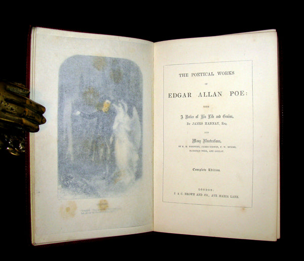 1852 Rare Book - The Poetical Works of EDGAR ALLAN POE with A Notice of his Life.