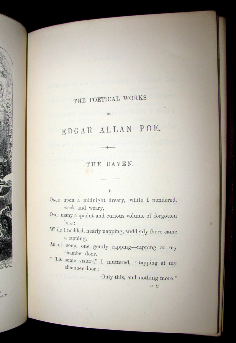 1852 Rare Book - The Poetical Works of EDGAR ALLAN POE with A Notice of his Life.