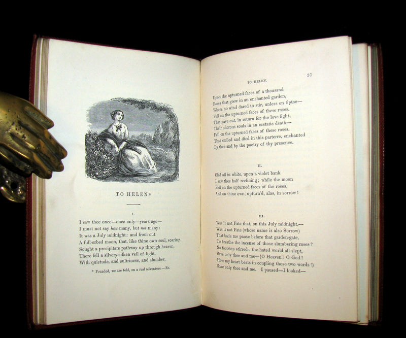 1852 Rare Book - The Poetical Works of EDGAR ALLAN POE with A Notice of his Life.