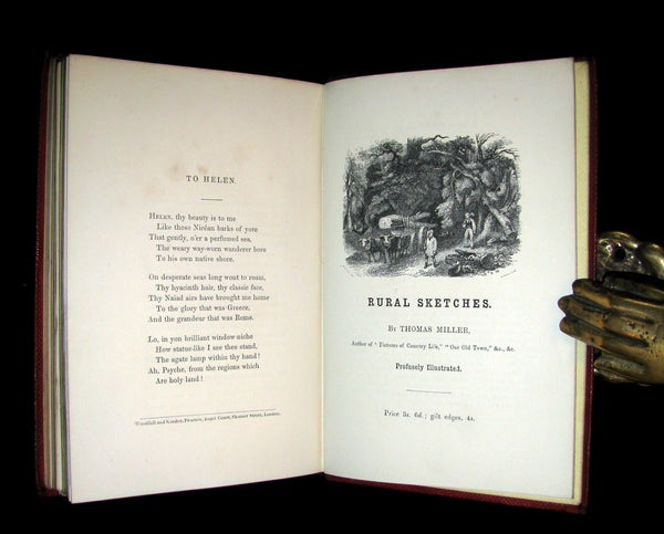 1852 Rare Book - The Poetical Works of EDGAR ALLAN POE with A Notice of his Life.