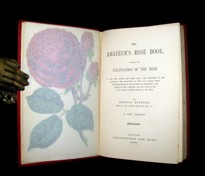 1885 Victorian Gardening Book - The Amateur's ROSE Book by Shirley Hibberd.