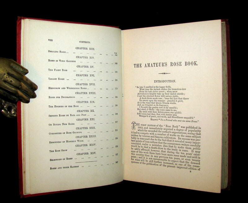 1885 Victorian Gardening Book - The Amateur's ROSE Book by Shirley Hibberd.