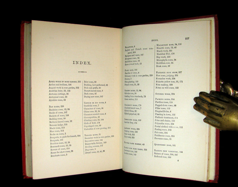 1885 Victorian Gardening Book - The Amateur's ROSE Book by Shirley Hibberd.