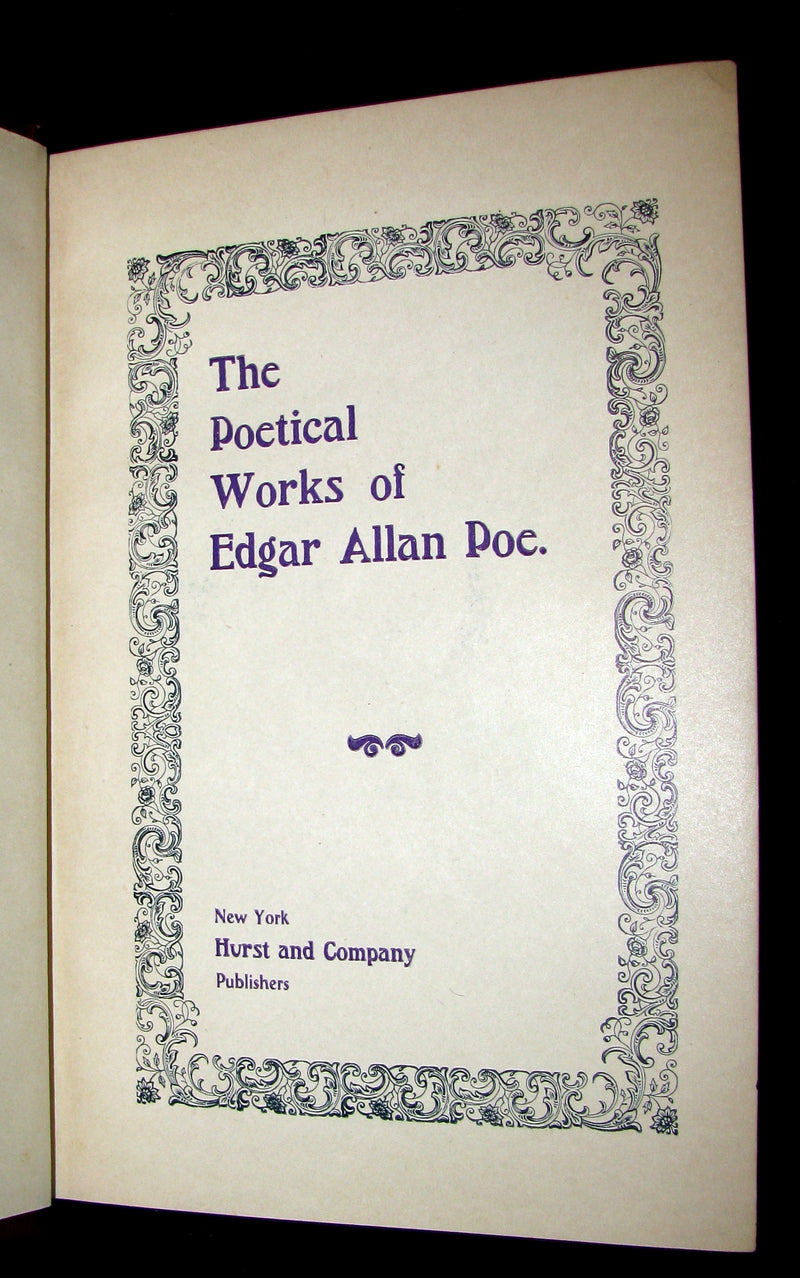 1892 Rare Book - The Poetical Works Of EDGAR ALLAN POE with a full and impartial Memoir of the Poet.