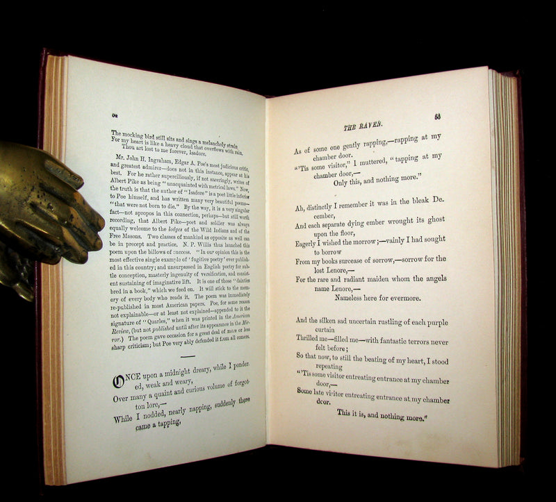 1892 Rare Book - The Poetical Works Of EDGAR ALLAN POE with a full and impartial Memoir of the Poet.