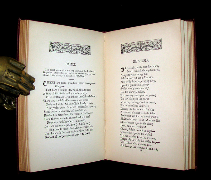 1892 Rare Book - The Poetical Works Of EDGAR ALLAN POE with a full and impartial Memoir of the Poet.
