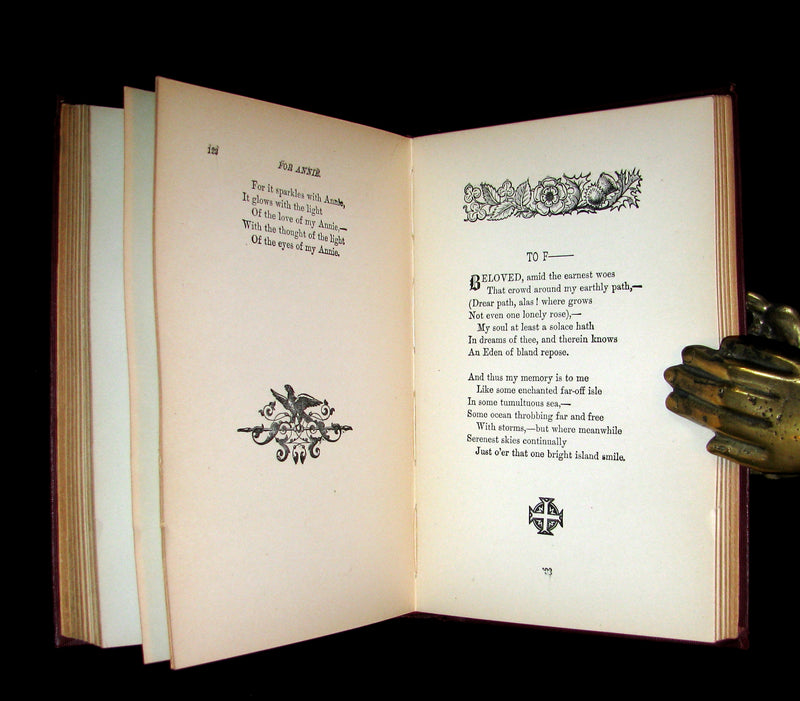 1892 Rare Book - The Poetical Works Of EDGAR ALLAN POE with a full and impartial Memoir of the Poet.